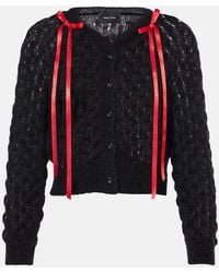 Simone Rocha - Bow-Detail Open-Knit Wool-Blend Cardigan - Lyst