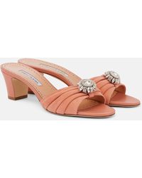 Manolo Blahnik - Mules Ansaklo 50 En Daim A Ornements - Lyst