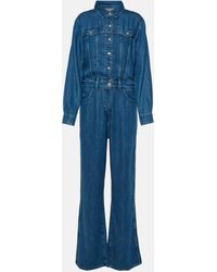 7 For All Mankind - Western Denim Jumpsuit - Lyst