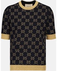 Gucci - gg-jacquard Lamé Knitted Top - Lyst