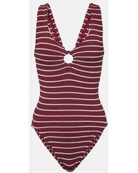 Hunza G - Celine Striped Swimsuit - Lyst