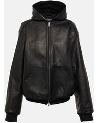 Balenciaga - Hooded Leather Jacket - Lyst