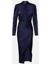 Self-Portrait - Draped Satin Midi Dress - Lyst