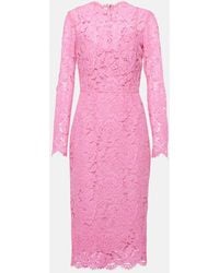 Dolce & Gabbana - Lace Floral Sheath Dress - Lyst