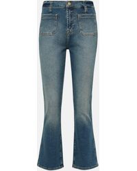 7 For All Mankind - Jean evase Slim Kick a taille haute - Lyst