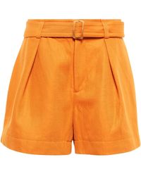 Vince Cotton And Linen Twill Shorts in Orange Womens Clothing Shorts Mini shorts 