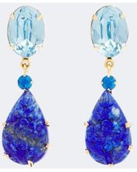 Jennifer Behr - Ambrose Embellished Earrings With Lapis Lazuli - Lyst