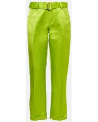 Tom Ford - Cuffed Silk Straight Pants - Lyst