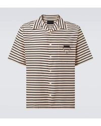 Prada - Camisa Bowling De Algodon A Rayas - Lyst