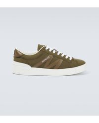 Moncler - Monaco Suede And Leather Sneakers - Lyst