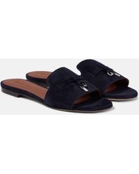 Loro Piana - Summer Charms Suede Slides - Lyst