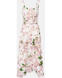 Oscar de la Renta - Floral Lace Cocktail Dress - Lyst