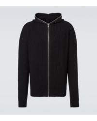 Rick Owens - Ribbed-Knit Virgin Wool Zip-Up Sweater - Lyst