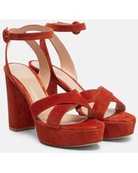 Gianvito Rossi - Sabrina Suede Platform Sandals - Lyst