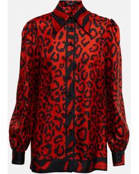 Dolce & Gabbana - Silk Twill Shirt With Leopard And Zebra Print - Lyst