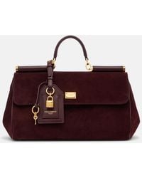 Dolce & Gabbana - Sicily Medium Suede Top-Handle Bag - Lyst