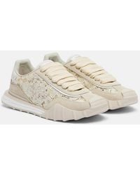 Dolce & Gabbana - Runner Suede-Trimmed Lace Sneakers - Lyst