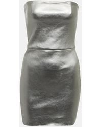 Stouls - Vestido Corto Amina De Piel Sin Tirantes - Lyst