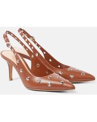 Gianvito Rossi - Lydia 70 Leather Slingback Sandals - Lyst