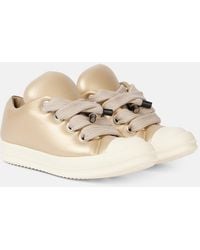 Rick Owens - Jumbolace Metallic Leather Sneakers - Lyst