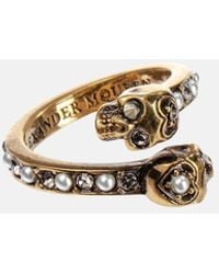 McQueen - Ring Skull Mit Kristallen Und Zierperlen - Lyst