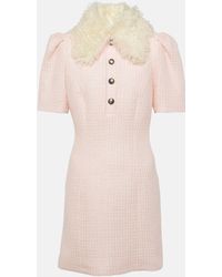 Alessandra Rich - Sequined Collared Tweed Minidress - Lyst