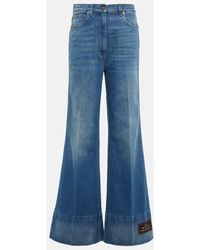 Gucci - Bestickte Flared Jeans - Lyst