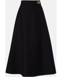 Valentino - Vgold Crepe Couture Midi Skirt - Lyst