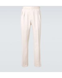 Brunello Cucinelli - Pantalones Rectos De Seda - Lyst