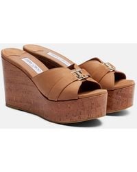 Jimmy Choo - Leda Suede Wedge Mules - Lyst