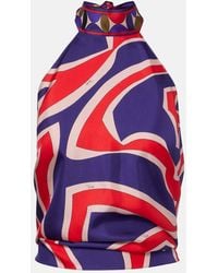 PUCCI - Top Labirinto Aus Seidensatin - Lyst