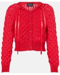 Simone Rocha - Bow-Detail Open-Knit Wool-Blend Cardigan - Lyst
