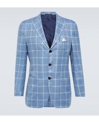Kiton - Checked Cashmere And Silk Blazer - Lyst