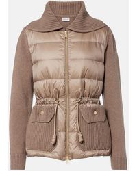 Moncler - Down-Paneled Wool And Cashmere Cardigan - Lyst