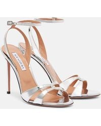 Aquazzura - You And I Metallic Leather Sandals - Lyst