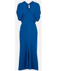 Victoria Beckham - Crepe Satin Midi Dress - Lyst