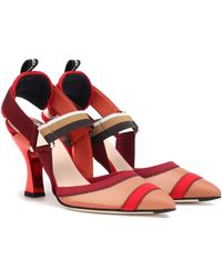 Fendi Colibri Slingback Pumps - Red