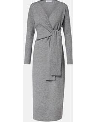 Veronica Beard - Salomez Wool And Cashmere Wrap Midi Dress - Lyst