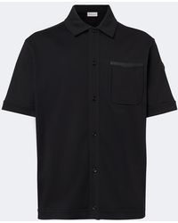 Moncler - Leather-Trimmed Cotton Shirt - Lyst