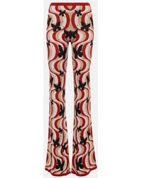 Alessandra Rich - Printed High-Rise Flare Pants - Lyst