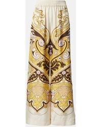 La DoubleJ - Spells Placee Printed Silk Twill Palazzo Pants - Lyst