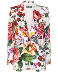 Dolce & Gabbana Blazer a stampa floreale in cotone - Multicolore