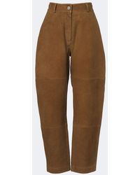 Rohe - Suede Barrel-Leg Pants - Lyst