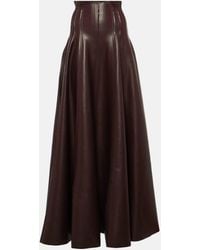Norma Kamali - Grace Pleated Faux Leather Maxi Skirt - Lyst