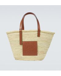 Loewe - Leather-trimmed Basket Bag - Lyst