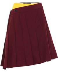 CALVIN KLEIN 205W39NYC Pleated Skirt - Red
