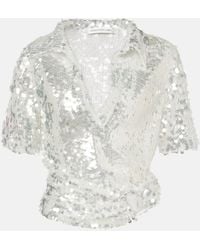 Christopher Esber - Sequined Semi-Sheer Polo Shirt - Lyst