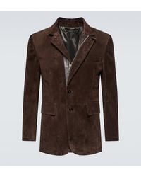 Tom Ford - Leather-Trimmed Suede Blazer - Lyst
