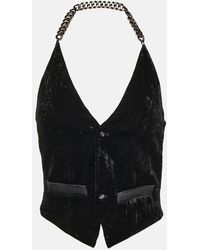 DIDU - Chain-Detail Velvet Vest - Lyst
