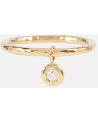 Octavia Elizabeth - Ring Nesting Gem aus 18kt Gelbgold mit Diamant - Lyst